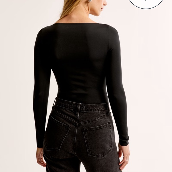 abercrombie and fitch Long-Sleeve Sculpt Matte Fabric Slash Bodysuit - Picture 6 of 6